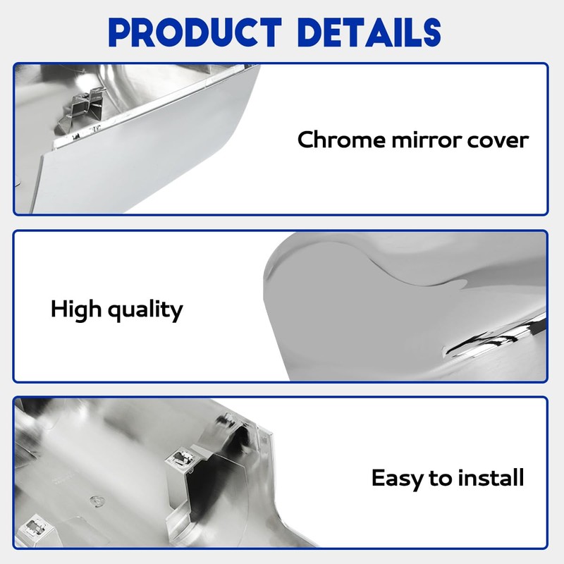 Door Mirror Chrome Cover fit for 2013-2022 Peterbilt 579 Truck