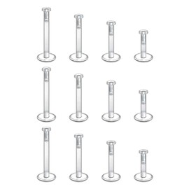 12 Pcs Clear Piercing Retainers, 3mm Flexible Acrylic Helix Piercing Lip Bars Retainers, Nose Nipple Belly Bars Eyebrow Lip Labret Stud Septum Hoops Cartilage Industrial Tragus Earring Retainer