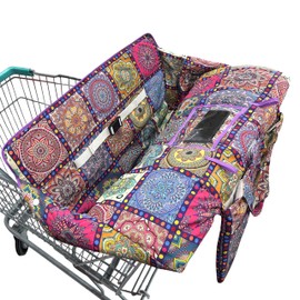 Shopping Cart Cover for Baby,2-in-1 Baby Cart Covers with Portable Cloth Bag Cart Seat Pad for Babies Grocery Cushion Cover Restaurant,Suitable for All Supermarkets and Restaurants