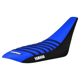 Yamaha YFZ 450 Gripper Seat Cover 2004-2013   BLACK/TM BLUE/BLACK ribs LOGO #200