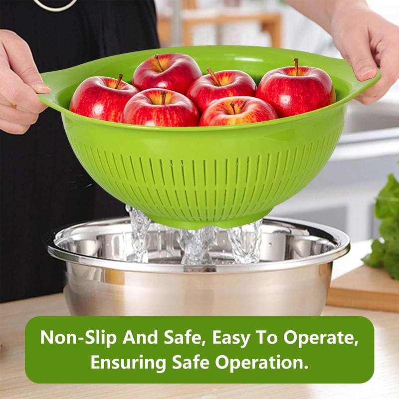 2 Plastic Colander – BPA-Free Kitchen Sieve with Handles for