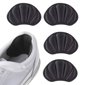 Parthan 4 Pcs Heel Grips Black, Anti Slip Heel Pads for Shoes Too Big, Heels Protectors Cushion Inserts for Blisters Prevention, Reusable Heels Liner for Men and Women