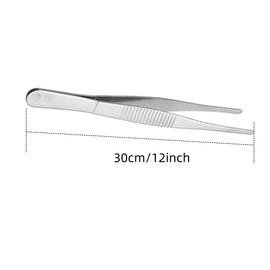 QLXHBOT Fine Tongs Tweezers Bar Tongs, Stainless Steel Food Tweezers with Precision Serrated Tips for Cooking, Repairing, Beauty and Sea Food (12 Inch 4Pcs)