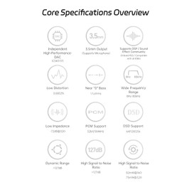 TANCHJIM Stargate 2 Portable Headphone Amplifier, Type C to 3.5mm HiFi Audio Adapter, CS43131 DAC, 32Bit/384kHz＆DSD64/128/256 AMP with DSP Decoder for Smartphone, Tablet & Laptop PC
