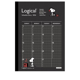 【2026 Edition】 Nakabayashi Logical Diary 2026 Monthly Note Type P/A5 Peanuts 1 NS-A502-26PA1【PT1】