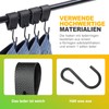 BondEron Pack of 6 S Hooks Black with Leather Loop,