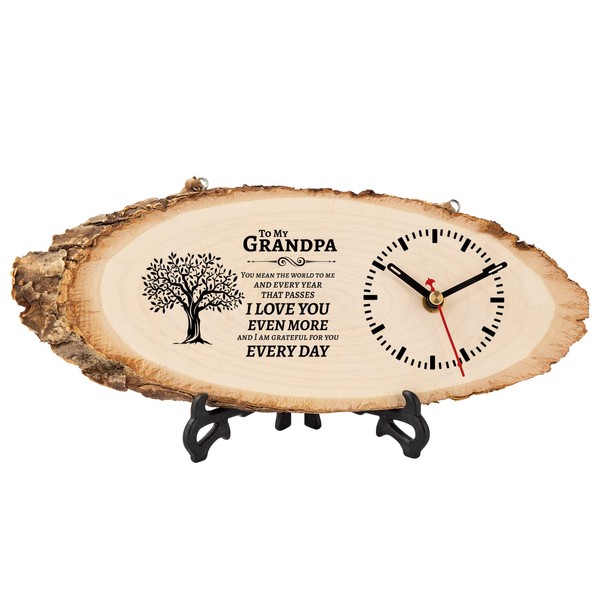 BeauGift Grandpa Gifts Wooden Clock, Gifts for Grandpa from Granddaughter