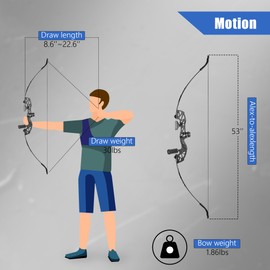 NorthSpoor 40lb 53" Adult Archery Recurve Set Archery Hunting Bow Set