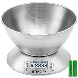 Etekcity Food Kitchen Scale with Bowl, Digital Weight Scale for Food Ounces a...