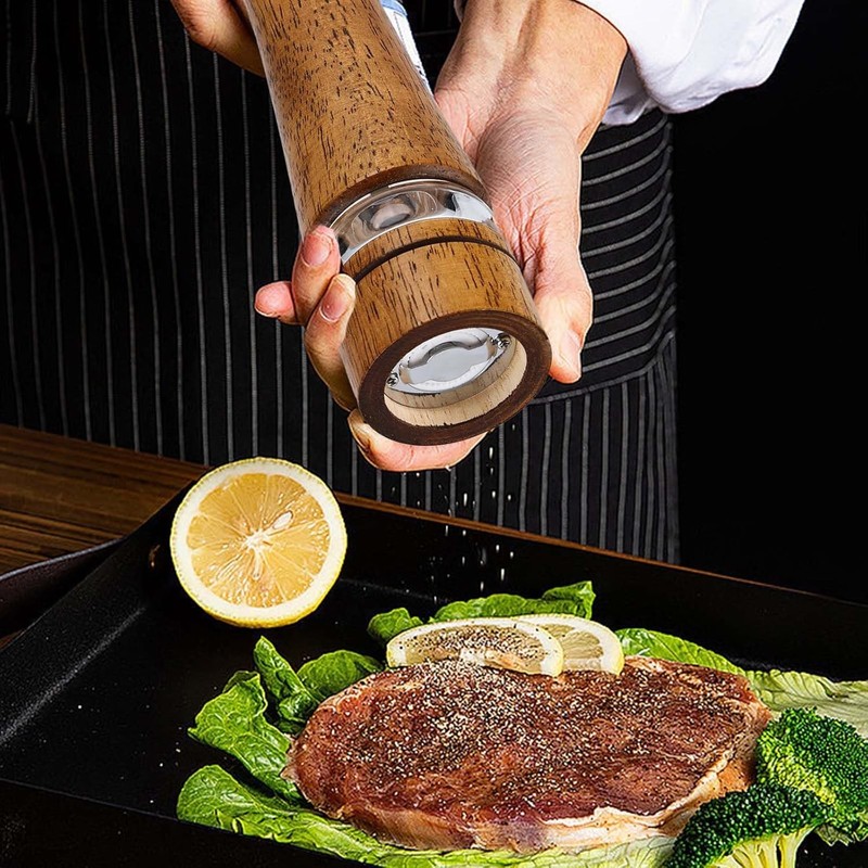Wooden Salt and Pepper Grinder Set,2 Pcs Large 8 Inch