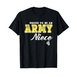 Proud To Be An Army Niece - US Flag Dog Tags Military Family T-Shirt