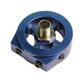 Oil Filter Sandwich Adapter Plate Anodised Blue M20-P1.5 4 Port Take Off