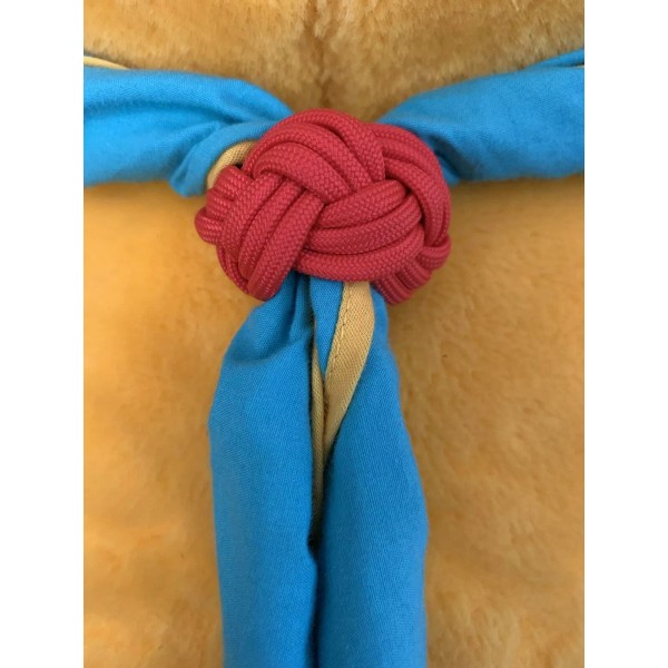 Red Neckerchief Slide Woggle Turks Head knot Paracord Handmade