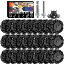 Pack of 33 CSD Disc Sanding Disc, 50 mm Grinding Attachment for Cordless Screwdriver, Grinding for Dremel, Cleaning Disc Set for Drill, Paint, Rust, Oxidation, Cleaning and Removing (Black)