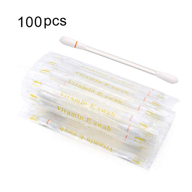 100Pcs Vitamin E Oil Swabs Stick Disposable VE Cotton Swab