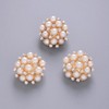 Jerler 10 Pcs Pearl Rhinestone Buttons Crystal Embellishments Sew on