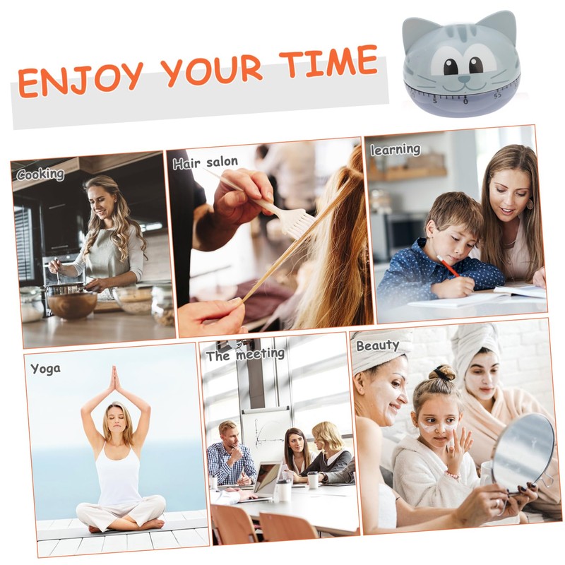 ABOOFAN 1Pc Cartoon Cat Kitchen Countdown Timer Creative Reminder for