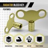 Solid Brass Universal Radiator Bleed Key- 2 Pack, 5mm Radiator