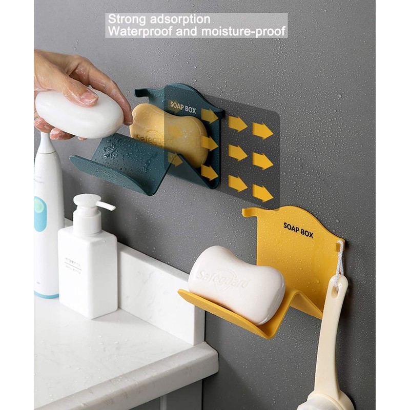 Cdycam Wall Mounted Soap Dish Holder Basket, W-shaped, Quick-Drying Drain,