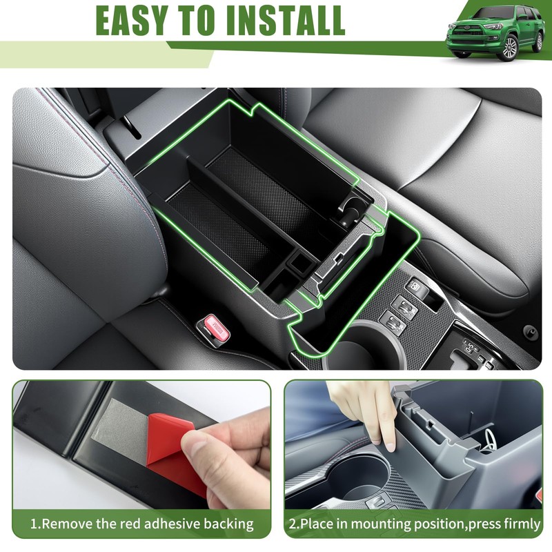 Qyebbk 2PCS Center Console Organizer for 2010-2024 Toyota 4Runner Insert