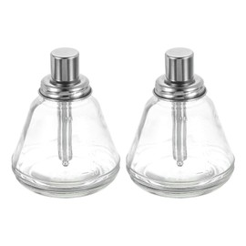 HARFINGTON 2pcs Solvent Alcohol Dispensers 180ml(6.1oz) Conical Push Down Liquid Dispenser Pump Bottle Sprinkler Head with Stainless Steel Lid and Aluminum Core for Acetone Polish Remover