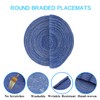 Blue Round Placemats Set of 6, ZOIMINU 36cm/14.2 inch Braided