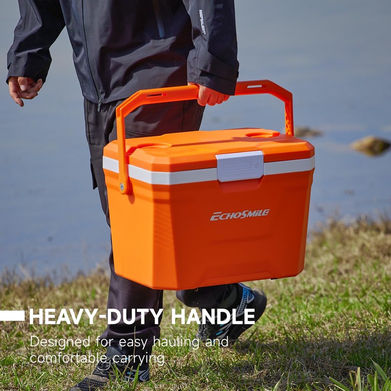 EchoSmile Portable Cooler 20L/21qt, Outdoor Insulated Ice Chest Box