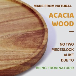 10-inch Acacia Wood Lazy Susan Organizers, ACIAZAAZ Lazy Susan Turntable for Cabinet, Kitchen Turntable Storage for Table, Countertop, Pantry