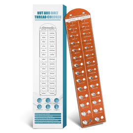 28 Nut and Bolt Thread Checker with 14 Metric and 14 Standard Sizes, 6601 Aluminum Thread Gauge Quickly Identify Nut and Bolt Sizes, Bolt Thread Identifier with Precision Laser-Etched Marking (Orange)