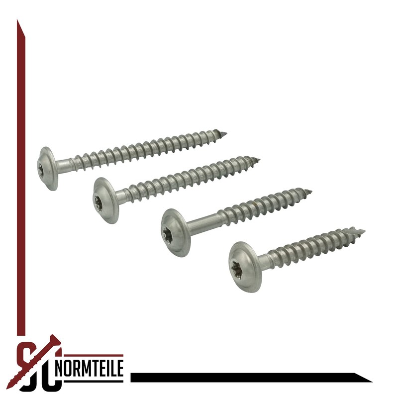 Flat Head Wood Screws with Hexalobular Socket (TX) - 8