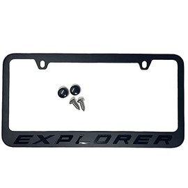License Plate Frame Stealth Blackout Compatible for Ford Explorer