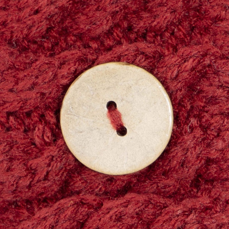 Aran Workshop Buttoned Knitted Style Cable Headband (Oxblood)