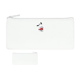 Kamio Japan Flat Embroidery Pen Case Pochacco 211617, White, Casual