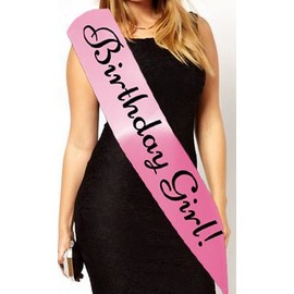 Birthday Girl Sash 16th 18th 21st 30th 40th 50th 60th Party Gift - 1001- Baby Pink