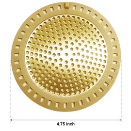 Seatery 2PCS Hair Catcher Shower Drain/Strainer/Cover/Filter/Trap, Bathtub Drain Cover Hair Catcher, Hair Stopper for Bathroom Sink/Floor Drain, Stainless Steel and Silicone Drain Strainer, Gold