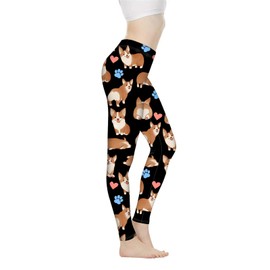 Belidome Adorable Dog Corgi Heart Women Yoga Legging Pants for Sports Workout Jogging Outfits High Waist