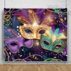 Canessioa Masquerade Prom Backdrop Retro Gold Mask Carnival Birthday Fiesta