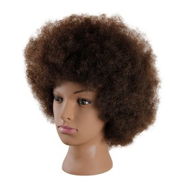 Kalyx Mannequin Head African American with 100% Human Hair Cosmetology Afro Hair Manikin Head for Practice Styling Braiding