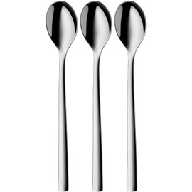 Silit Trend Latte Macchiato Spoons Set of 3, Long Spoons 18.5 cm, Yoghurt Spoon, Polished Cromargan Stainless Steel, Scratch-Resistant, Rustproof, Dishwasher Safe