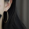 Big Hoop Earrings for Women Clip On Chunky Gold Hoop