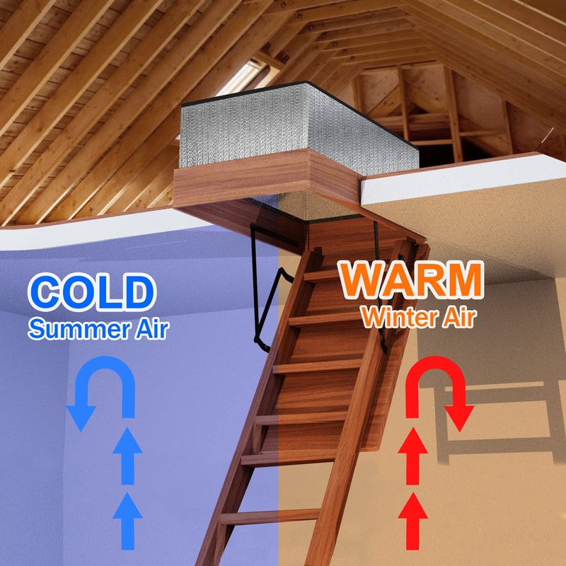 Eapele Attic Stairs Insulation Cover Tent Premium Energy Saving, 25”x54”x11”