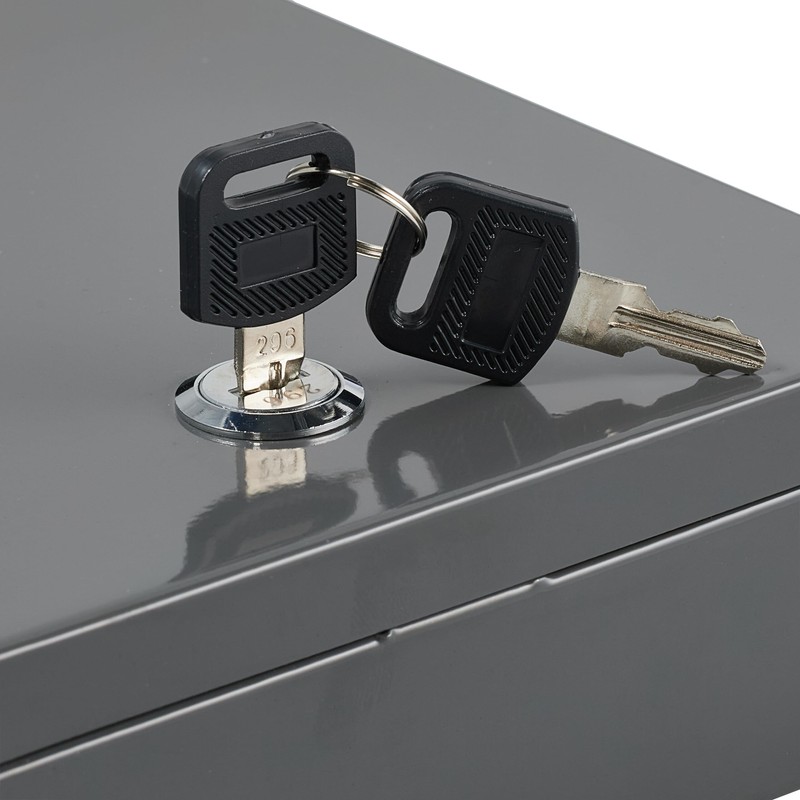 Relaxdays Lockable Cash Box, Removable Insert, 4 Compartments, Iron Cash