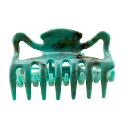 WeLoveBeads Hair Claws Approx. 6 cm Long Turquoise Made in Germany Pack of 2