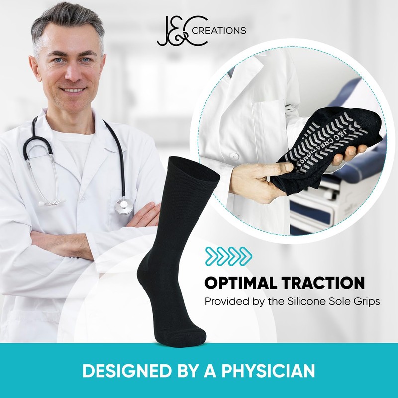 J&C Creations Premium Quality Grip Socks Men Size 10-13 -