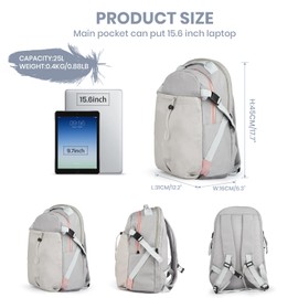 Coreskin Grey Casual Backpack, 15.6" Laptop Backpack, Bookbag for College, Daypack Backpack for Women Travel