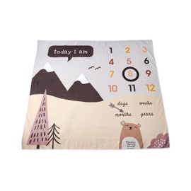 CGB Giftware | Baby Milestone Mountain Forest Mat Blanket | Key Ages Weekly Monthly | New Born Present | Size 100cm x 88cm | from The Little Tribe Collection | GB06030