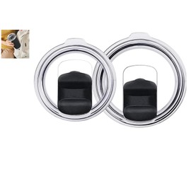 2 Pack Tumbler Lids for Yeti, 20 oz Magnetic Replacement Covers for 20 oz Tumbler, 16 oz Pints,Compatible for Ozark Trail, Old Style Rtic(Black)