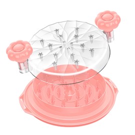 Meat Breaker Upper & Chicken Shredder Tool – Manual Meat Separator with Twist-Lid Action, Visible Top, Non-Slip Base – Shredded Chicken Tool, Meat Chopper, Mix and Chop Kitchen Utensil (Pink)