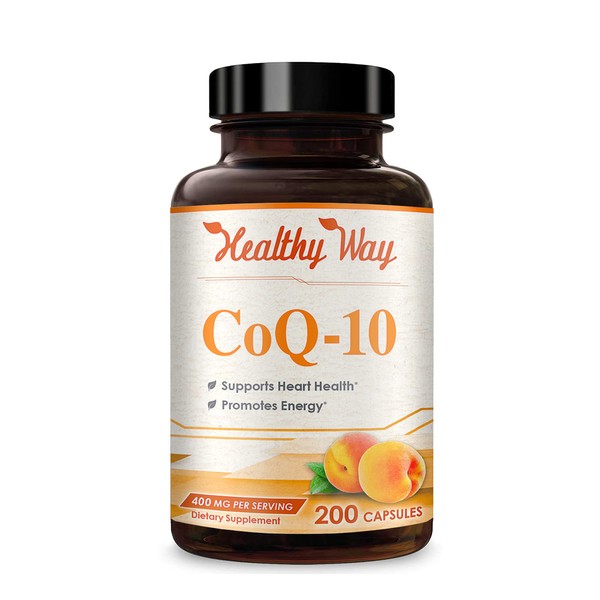 Healthy Way CoQ10 400mg 200 Capsules Non-GMO