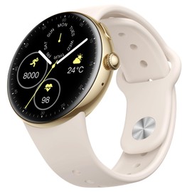 Parsonver Smart Watch for Women, 43mm AMOLED Always-On Display, Answer/Make Calls & Chat AI, 2 Quick-Release Bands, Fitness Watch with Heart Rate/Sleep Monitor, Built-In 120+ Sports, Champagne Gold